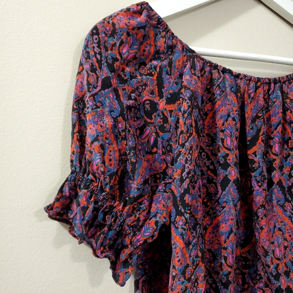 Joie - Newbury Silk Short Sleeve Peasant Blouse - Size S - Picture 7 of 10